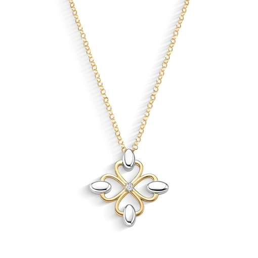 Colar Fleur em Ouro Amarelo 18K com Diamante