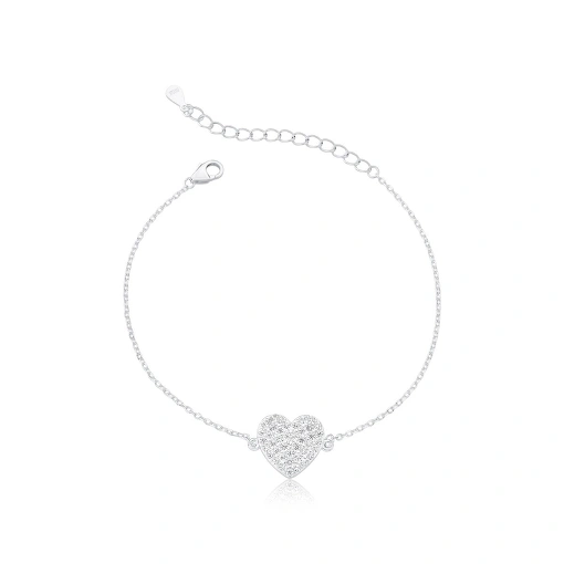 Pulseira Coração - Prata 925