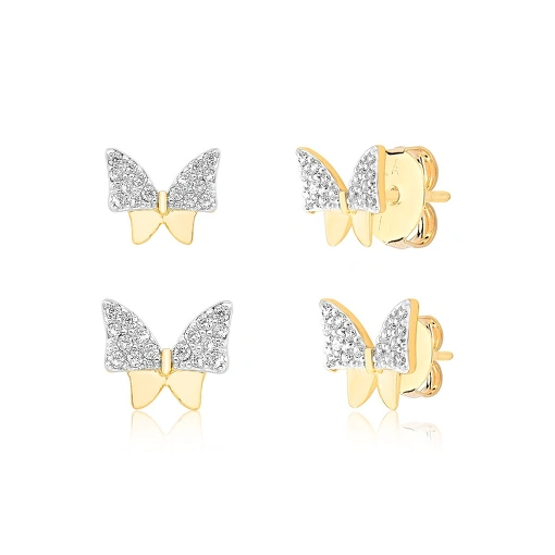 Brincos Borboleta - Banhado a Ouro c/2