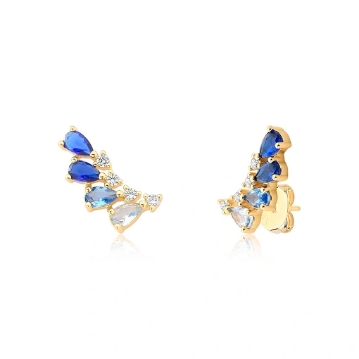 Brinco com Zircônias - Banhado a ouro