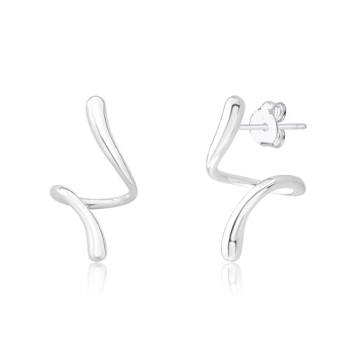 Brinco Curvas Liso - Prata 925