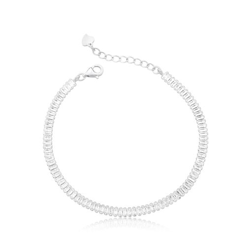 Pulseira Riviera Baguete - Prata 925