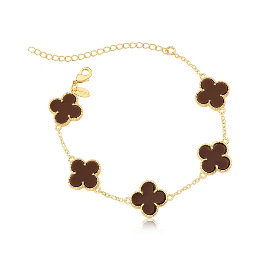 Pulseira Trevos - Banhada a Ouro