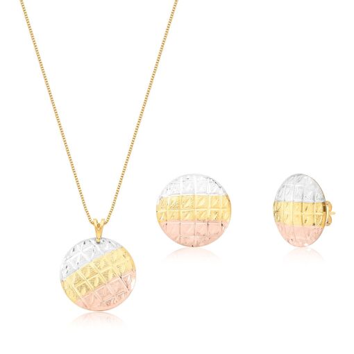 Conjunto Três Cores Banhado - Redondo