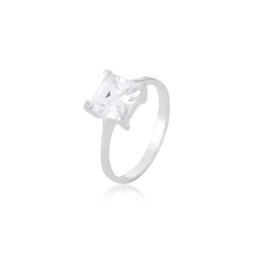 Anel Prata 925 - Zircônia Quadrada P.