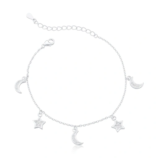 Pulseira Lua e Estrela - Prata 925