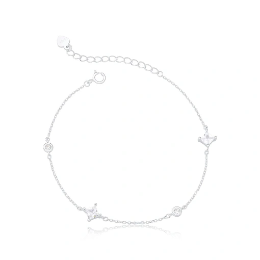 Pulseira com Zircônias - Prata 925