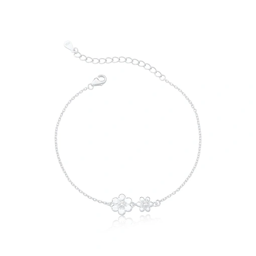Pulseira Flores - Prata 925