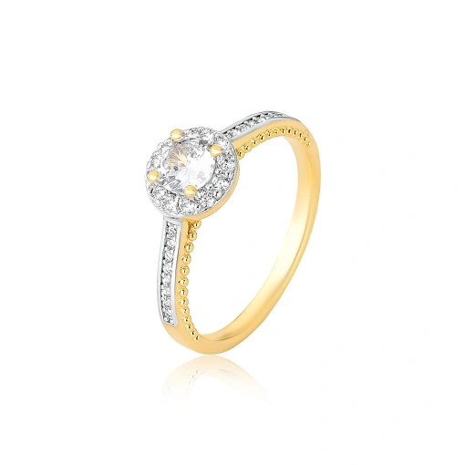 Anel Banhado Ouro - Zircônia e Cravejado