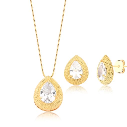 Conjunto Gota Banhado a Ouro
