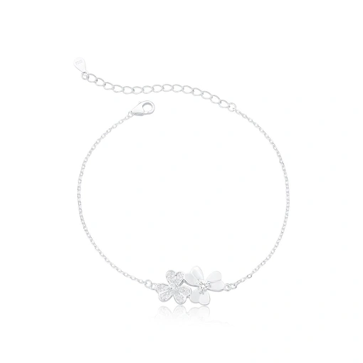 Pulseira Flores - Prata 925