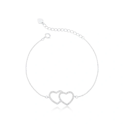 Pulseira Corações - Prata 925
