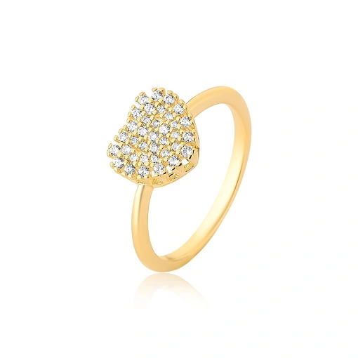 Anel Banhado Ouro - Coração G.