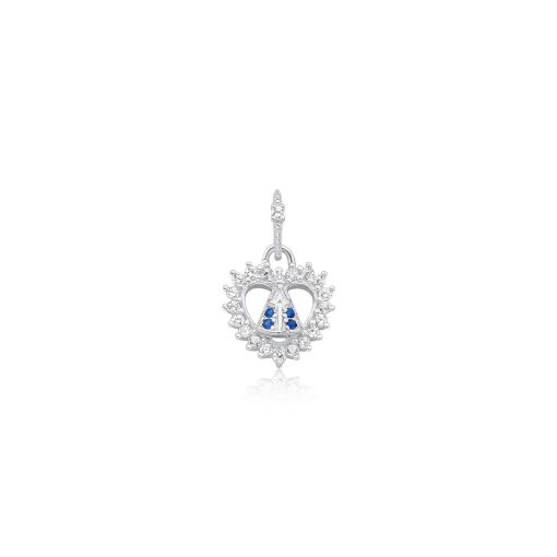 Pingente Prata 925 - Coração com N.S Aparecida
