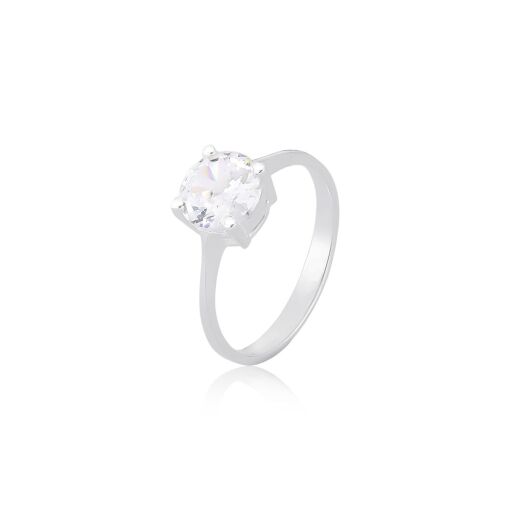 Anel Prata 925 - Zircônia Redonda