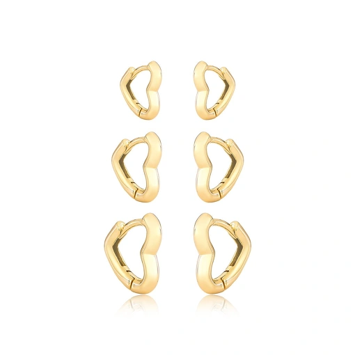 Trio Argolas Banhada Ouro