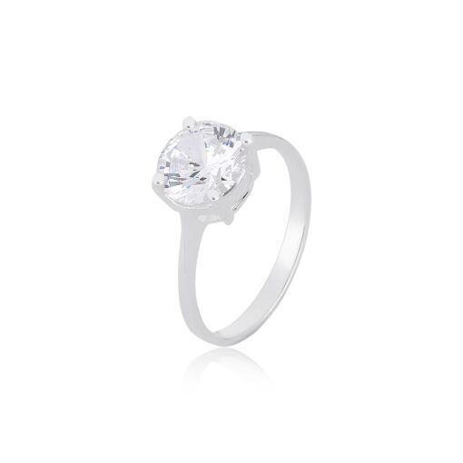 Anel Prata 925 - Zircônia Redonda