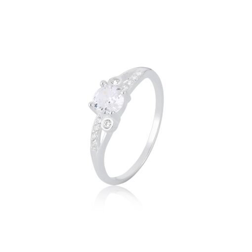 Anel Prata 925 - Zircônias Redondas