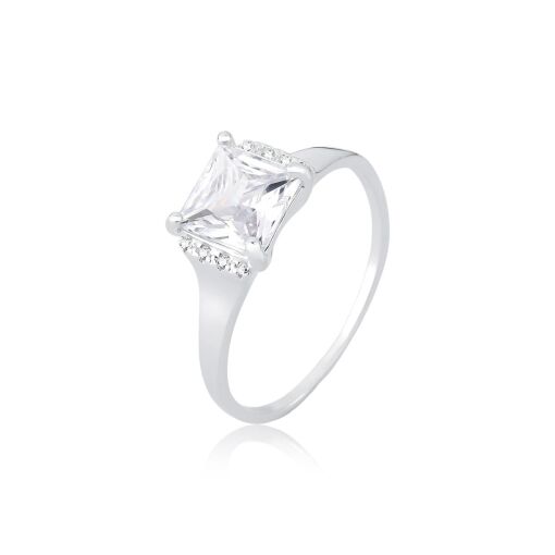 Anel Prata 925 - Zircônia Quadrada