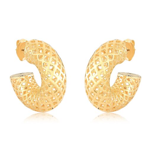 Argola Trevo Banhado a Ouro