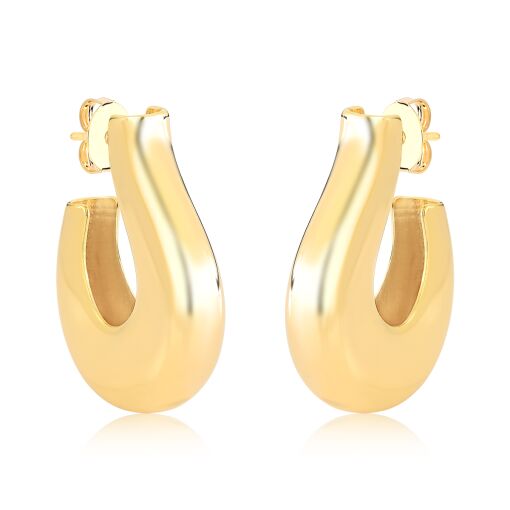 Argola Contorno Banhado a Ouro