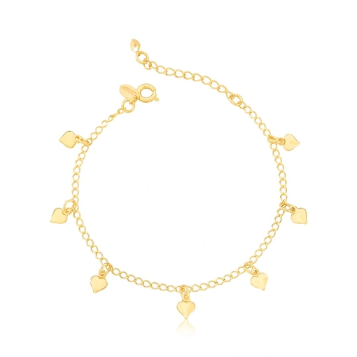 Pulseira Coração - Banhada a Ouro