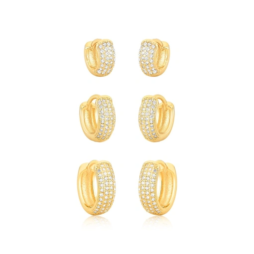 Trio Argola Banhado Ouro