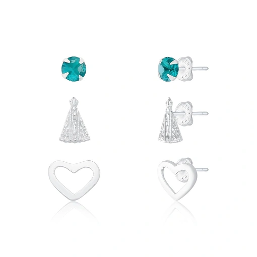 Trio Brinco Prata 925