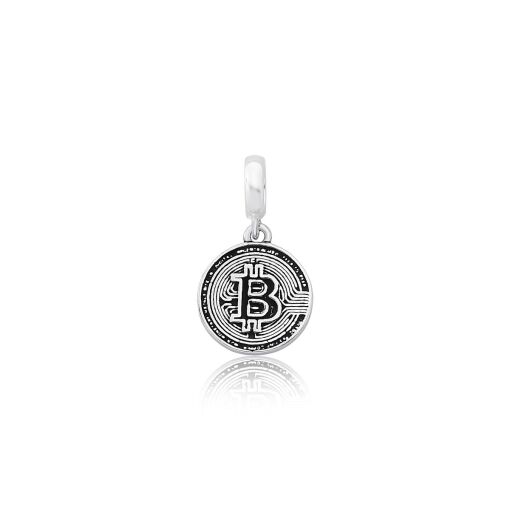 Berloque Símbolo do Bitcoin - Prata 925