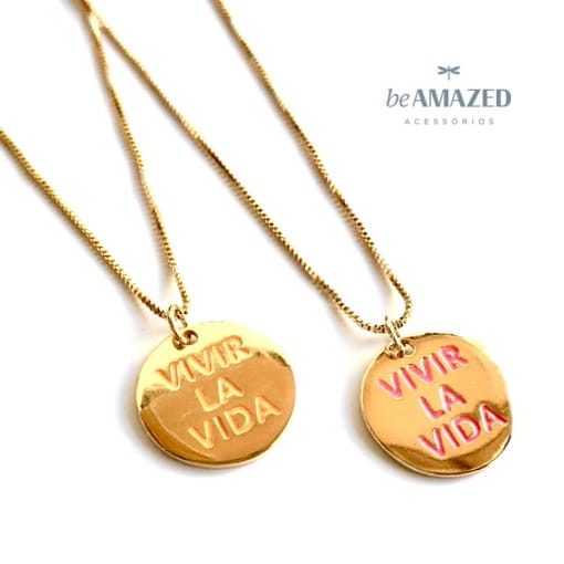 Colar medalha Vivir la vida