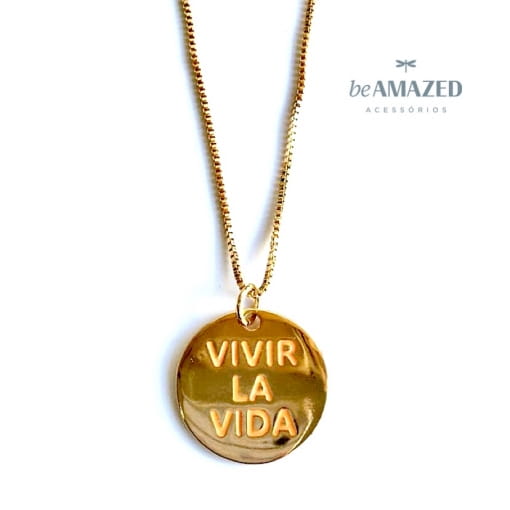 Colar medalha Vivir la vida