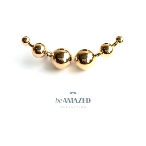 Ear cuff 3 esferas gold