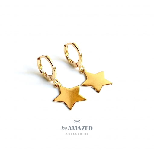 Trio argolinhas estrelas gold