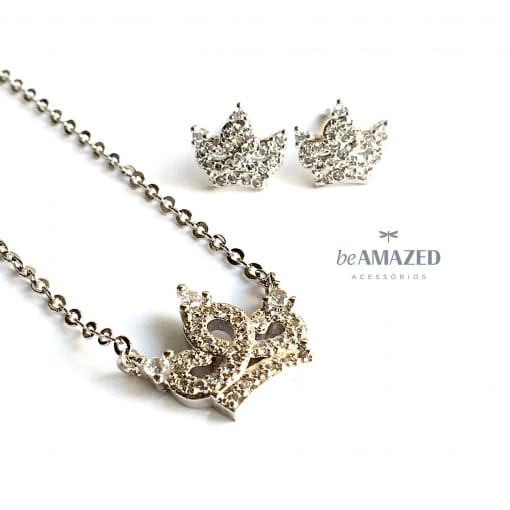 Conjunto coroa cravejada