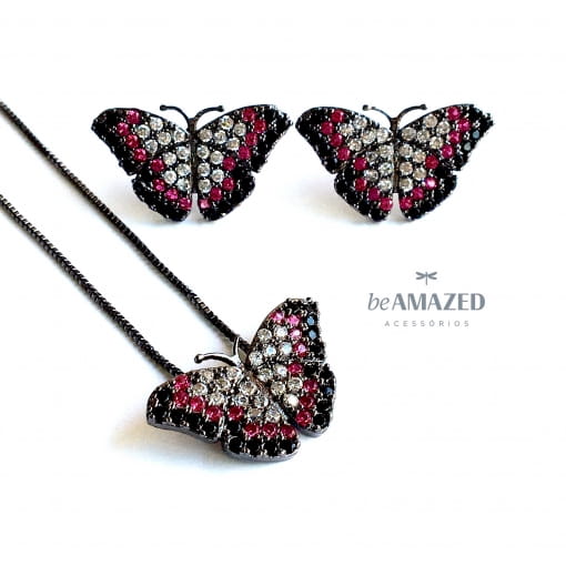 Conjunto butterfly pink negro