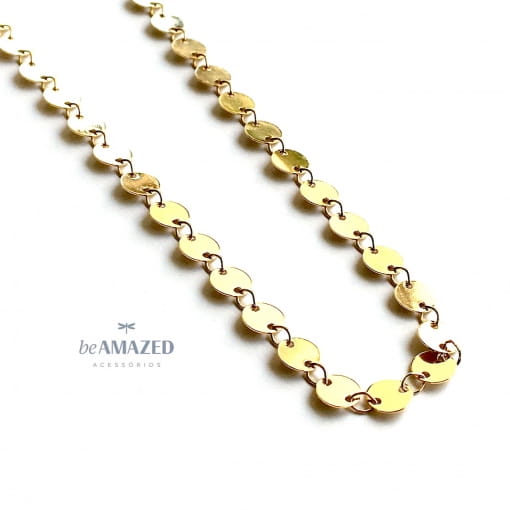 Colar longo mini medalhas gold
