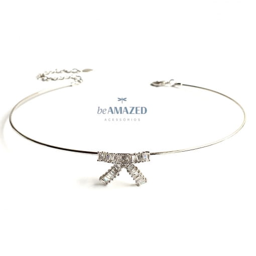 Choker aro lacinho baguete