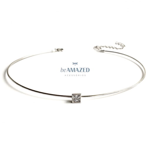 Choker aro ponto de luz quadradinho