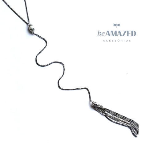 Colar gravatinha pérola tassel