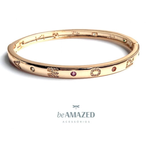 Bracelete paz e amor rainbow