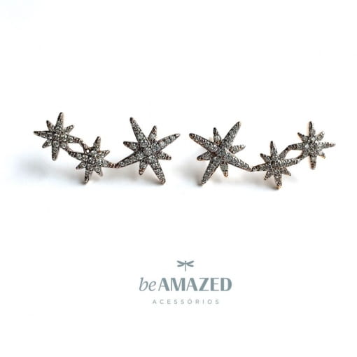 Ear cuff estrelinhas cravejado