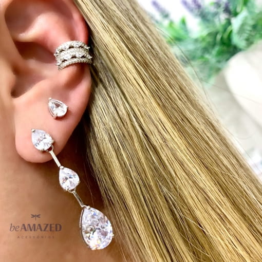 Piercing 6 fileiras navetes cristal