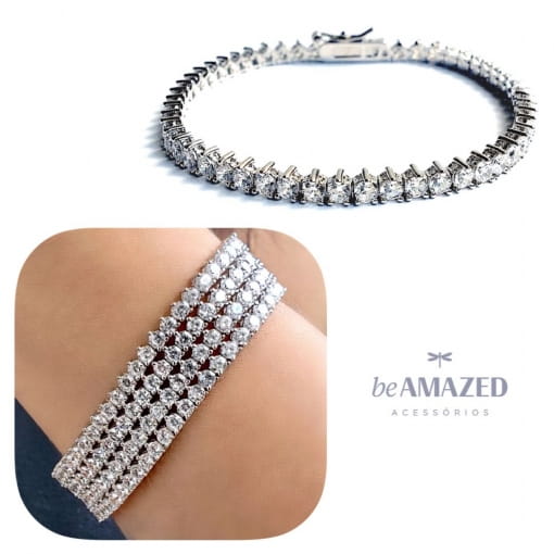 Pulseira riviera 3 garras luxo
