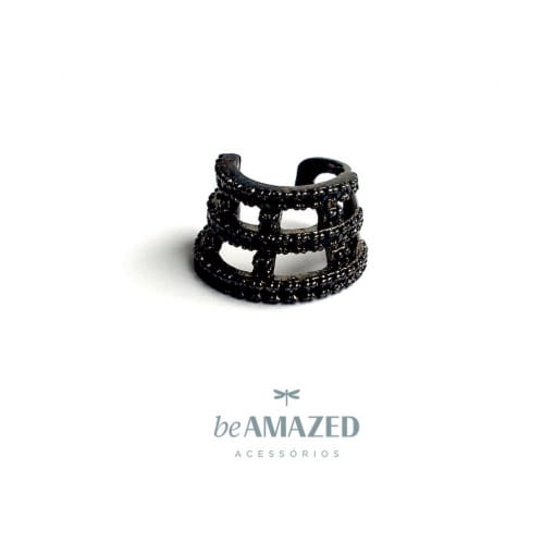 Piercing triplo cravejado black
