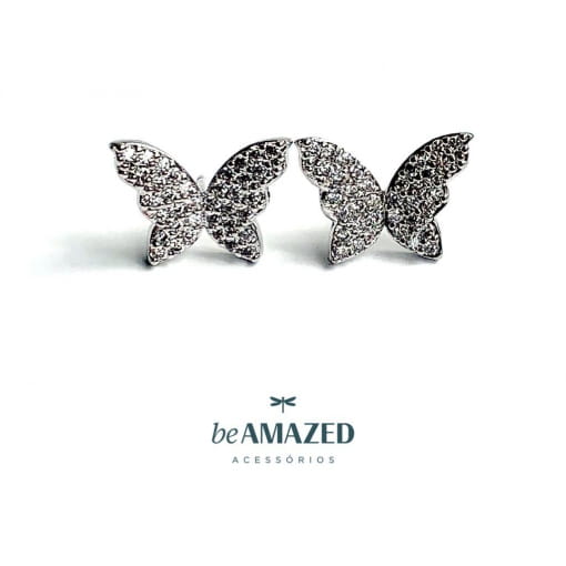 Brinco butterfly M cravejado