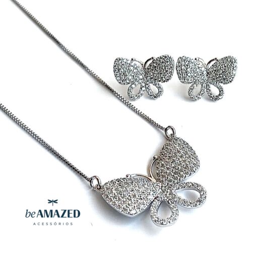 Conjunto Butterfly luxo cravejado