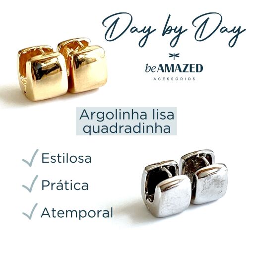Argolinha quadrada luxo