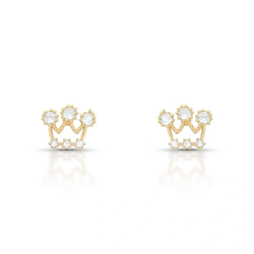 Brinco de coroa com zircônias.