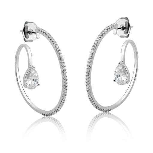 Meia Argola Cravejada com Gota