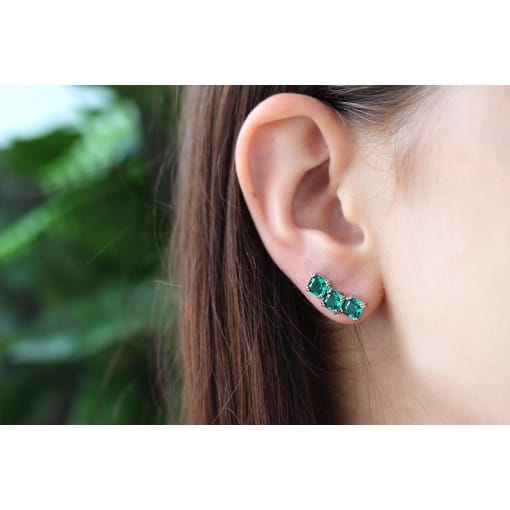 Brinco Ear Cuff Zircônias quadradas